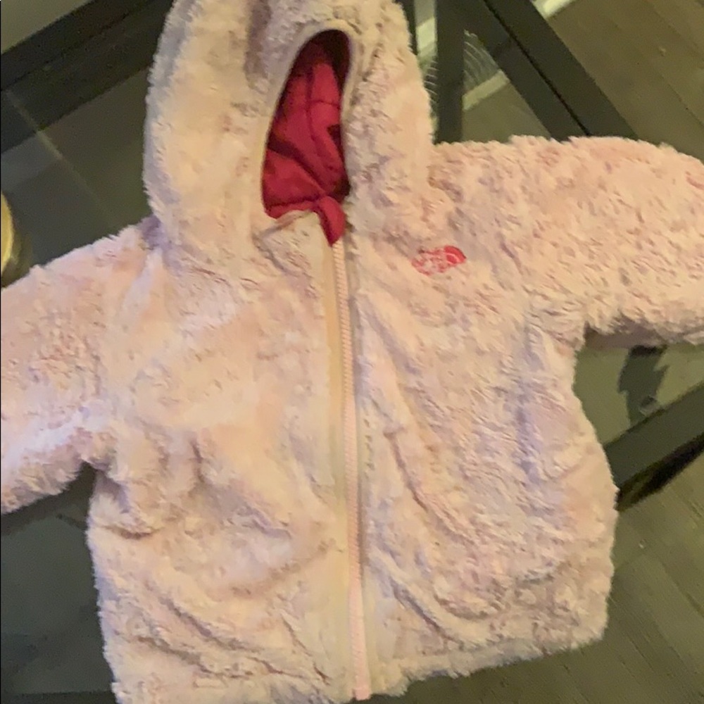 Toddler reversible pink north face